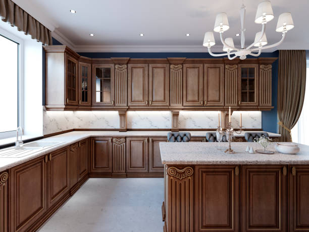Warm Stain Kitchen Cabinets